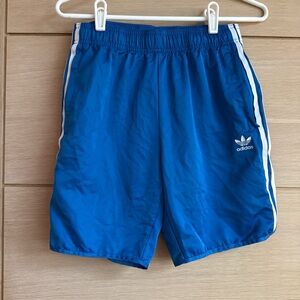 Adidas Kids Blue Shorts with White Stripes